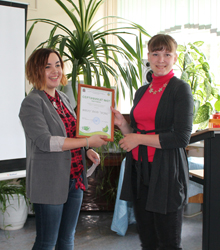 Вручение сертификата партнера Экологической кампании 